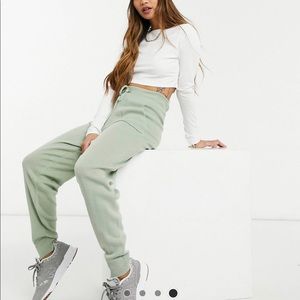 ASOS x AX Paris premium knit sweatpants in sage green